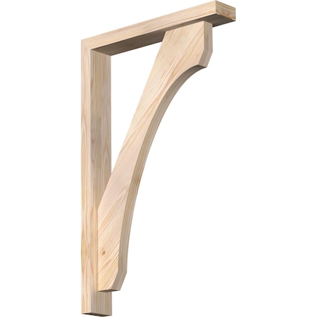 Ekena Millwork Legacy Block Smooth Bracket w/ Offset Brace, Douglas Fir, 3 1/2"W x 20"D x 32"H BKT0402X20X32LEC05SDF